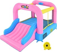 Valwix Pink Inflatable Bounce House with Blower