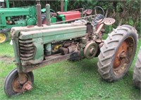 John Deere B narrow front gas tractor. Note: