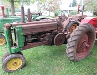 John Deere B 6 speed narrow front gas tractor.