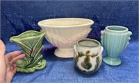 (3) Pottery planters / vases (USA) -Hadley vase