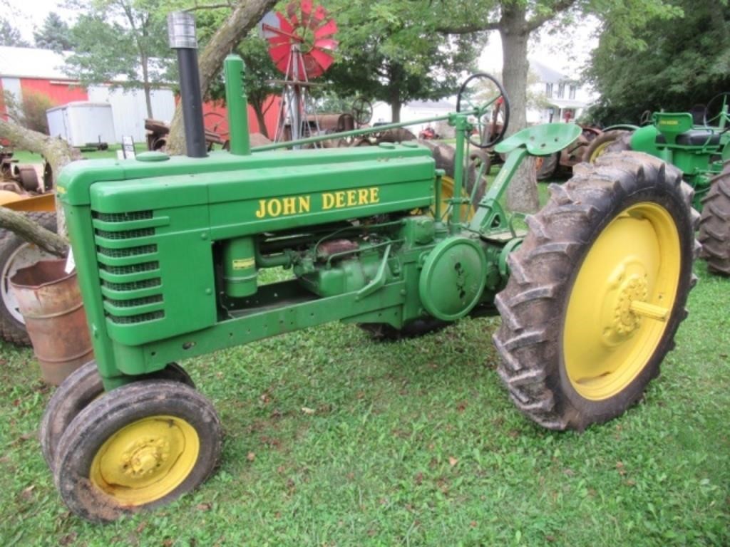 John Deere B narrow front gas tractor.