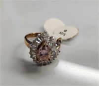 14k Gold Electroplate Cubic Zirconia Ring