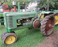 John Deere A narrow front gas tractor.