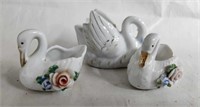Occupied Japan Swan Figurines