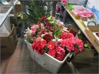 Large size box of plastic flowers