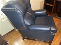 blue leather recliner