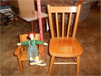 Child's Seat w/ Sm. Rocker & Raggedy Ann Doll