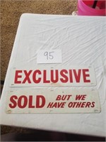 EXCLUSIVE & SOLD DOUBLE SIDED SIGNS