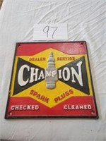 CHAMPION SPARK PLUGS THICK METAL SIGN
