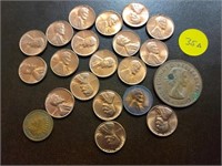 19- 1957 D Pennies, 1903 Indian Head Penny,