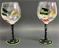 Snowman wine glasses