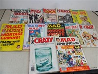 Lot of Assorted Vintage MAD, and Crazy Magazines