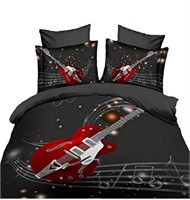 ($73) Suncloris,3d Fashion Red Guitar and Musical