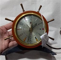 Vintage Seth Thomas Clock Ships Wheel Style 6" T