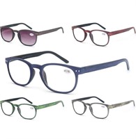 ($35) MODFANS 5 Pack Reading Glasses 1.0
