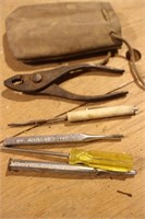 Leather Pouch with Miniature Tools