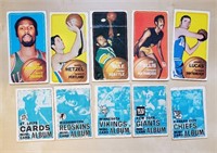 5- 1969 Topps Basketball & 5 '69 Topps mini albums