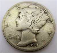 1931-S Mercury Silver Dime