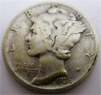 1936-D Mercury Silver Dime