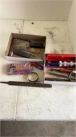 Putty knifes, knives, impact driver, misc tools