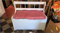 Wooden painted storage bench /toy box 38’’ L
