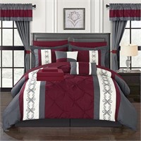 Chic Home Icaria Comforter/Bed Set, Queen, Red