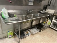 S/S 3 Compartment Sink ~90 x 27