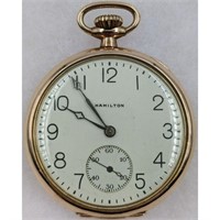 Antique Hamilton Pocket Watch, Gold Filled And In