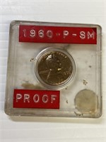 1960 p sm proof penny