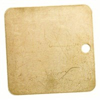 25 PK Blank Tag: Brass, Brass,  Thick, Square