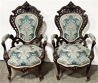 JOHN HENRY BELTER LAMINATED ROSEWOOD ARM CHAIRS