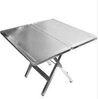 portable folding table - stainless steel,