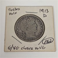 1913-D Barber Half (G) Silver
