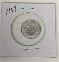 1959 Roosevelt Dime 90% Silver