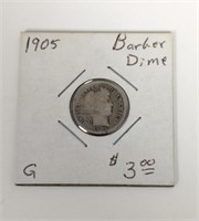1905 Barber Dime (G) Silver