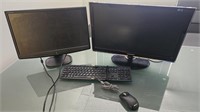 (2) Monitors, keyboard and Mouse