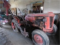 TRACTOR WITH SICKLE BAR MOWER.  THERE IS A LOADING