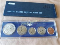 US Special Mint Set Silver 1966 Coins Kennedy Too!