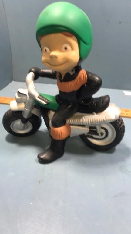 Ceramic man on cycle