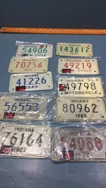Motorcycle license plates (10)