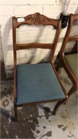 2 rose back wood chairs