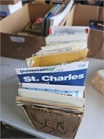 Box of vintage maps