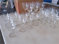 Large lot of etched stemware