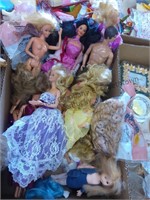 Box lot of Barbies