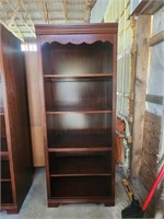 Dark wood bookshelf