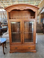 Leaded glass lighted cabinet