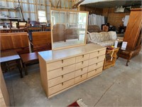 Mid-century Modern long dresser with mirror