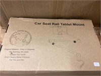 Car seat rail tablet mount