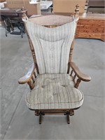 Glider rocking chair with removable cushions