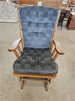 Glider rocking chair with removable cushions